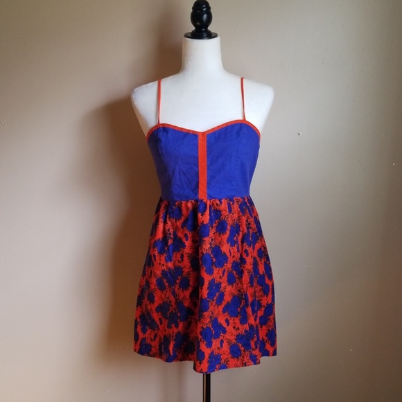Urban Outfitters Dresses & Skirts - Adorable Vibrant Orange and Colbalt Blue Dress